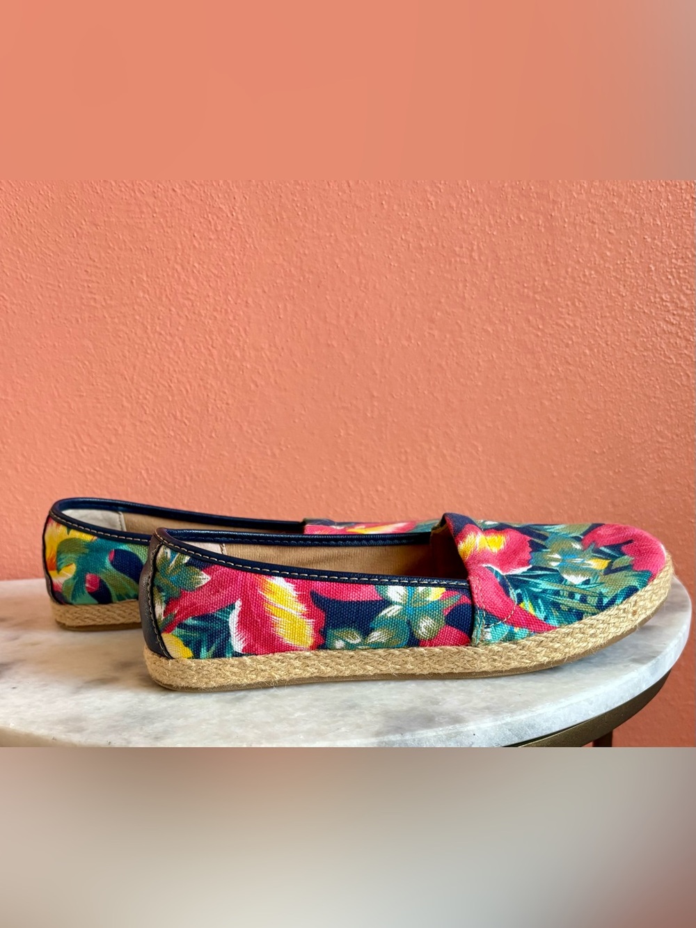B.O.C Floral Canvas Espadrille Flats - Like New